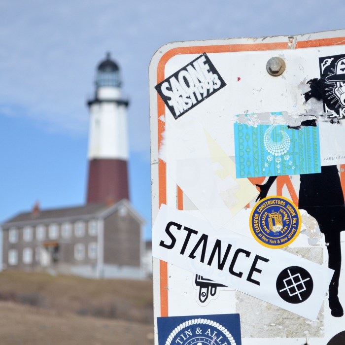 MONTAUK, N.Y. (Feb. 23, 2014) –– No parking near the lighthouse? The sign doesn't quite know what it wants to be. (c) Emily Steves 2014